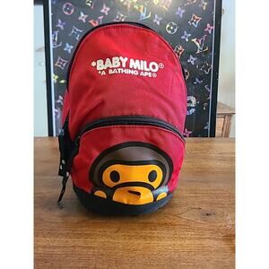 Bape Baby Milo Red Backpack Mini A Bathing Ape Rare